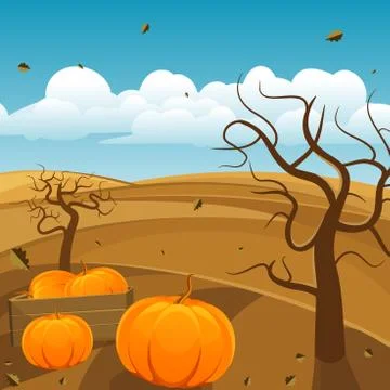 Autumn Landscape Background Stock Illustration