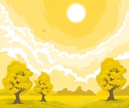 Autumn landscape background Stock Illustration