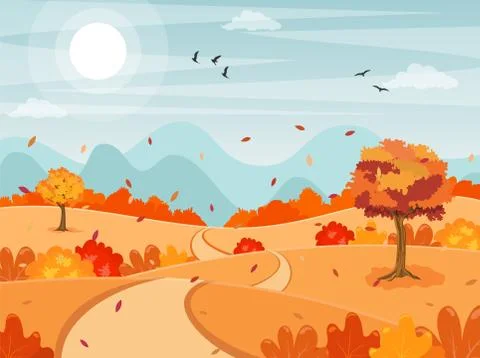 Autumn Landscape background Stock Illustration