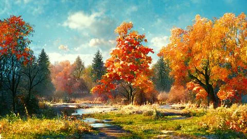 Autumn landscape in the forest Foto stock