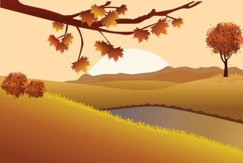 Autumn landscape Stock Illustration