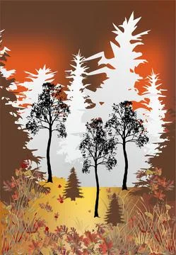 Autumn landscape, Stock Illustration