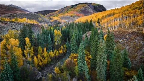 Autumn landscape in the mountains Stock Footage 269808463