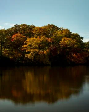 Autumn landscape reflection Stock Photos