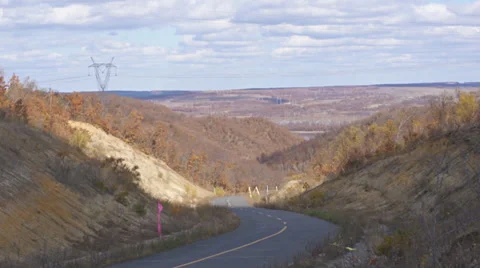 Autumn landscape with a road Stock Footage 31746314