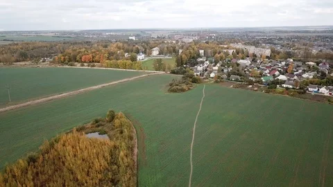 Autumn landscape of the suburb of Vitebsk Stock Footage 101019341