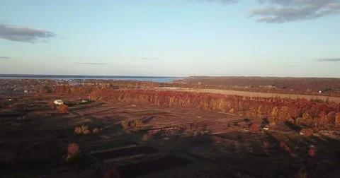 Autumn landscape at sunset Stock Footage 81439188