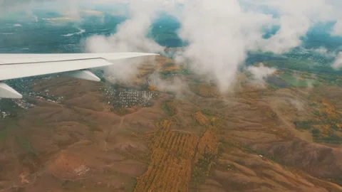Autumn landscape through clouds Stock Footage 252358001