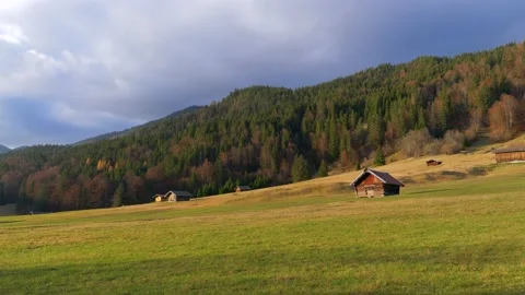 Autumn landscape in Upper Bavaria, Bavaria, Germany Stock Footage 146661253