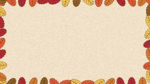 Autumn leaf border frame with empty center space for text or design Illustrazione stock
