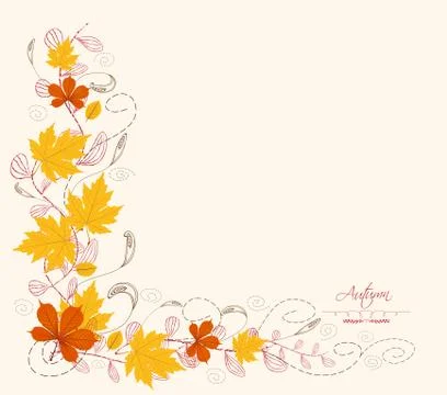 Autumn leaf border Illustrazione stock