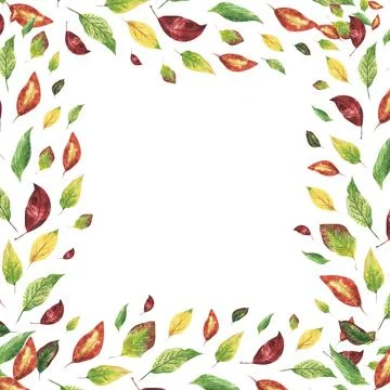 Autumn leaf border. leaves frame. fall .rectangular seamless border. Horizontal Stock Illustration