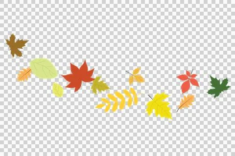 Autumn leaf border.Wave of falling leaves. Leaf fall. Autumn flying leaves Stock Illustration