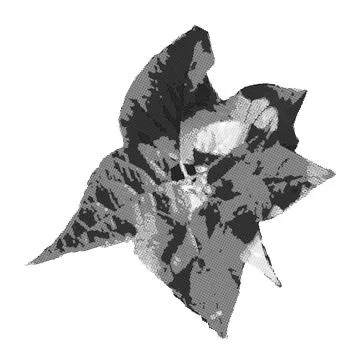 Autumn leaf collage element with dotted halftone effect. Grunge y2k fall Stock Illustration