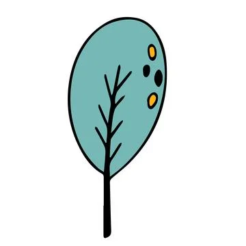 Autumn leaf in doodle style. Hello, Autumn. Isolated illustration. Vector. イラスト素材