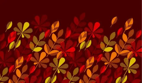 Autumn leaf fall geometry modern motif in bright vivid color. vector illustra Stock Illustration