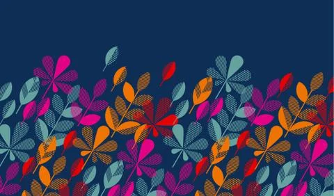 Autumn leaf fall geometry modern motif in bright vivid color. vector illustra Illustrazione stock