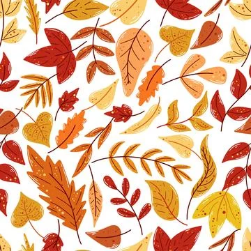 Autumn leaf fall seamless pattern Stock Illustration
