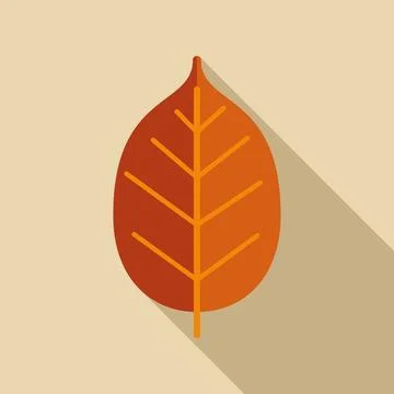 Autumn leaf flat design with cast shadow Stock Illustration