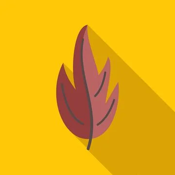 Autumn leaf flat design illustration with long shadow Stock Illustration