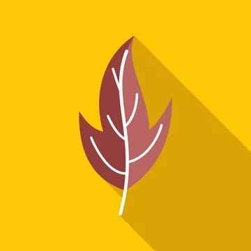 Autumn leaf flat design with long shadow effect Illustrazione stock