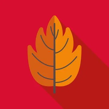 Autumn leaf flat design with long shadow Illustrazione stock