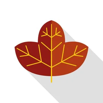 Autumn leaf flat icon creating long shadow イラスト素材