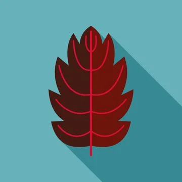 Autumn leaf flat icon long shadow design 스톡 일러스트