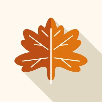 Autumn leaf flat icon representing fall season Stock Illustration