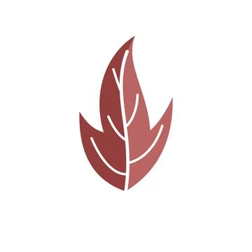 Autumn leaf flat icon representing fall season Stock Illustration