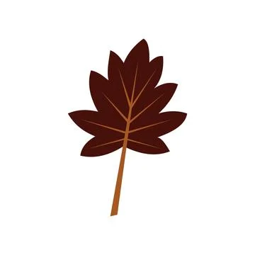 Autumn leaf flat icon on white background for web and mobile design Stock Illustration