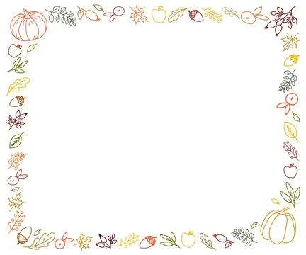 Autumn leaf frame vector illustration, fall botanical border background 스톡 일러스트