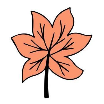 Autumn leaf. Hello, Autumn. Hand drawn in doodle style. Isolated illustration Stock Illustration