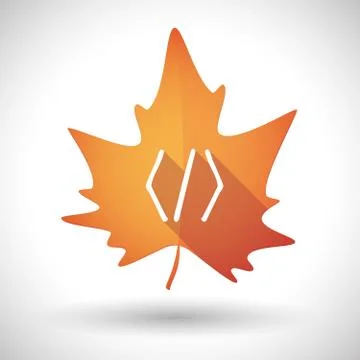 Autumn leaf icon with a code sign Stock Illustration