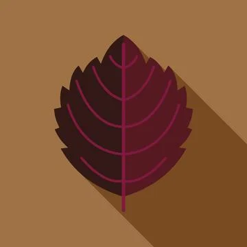 Autumn leaf icon in flat design style with long shadow Stock Illustration