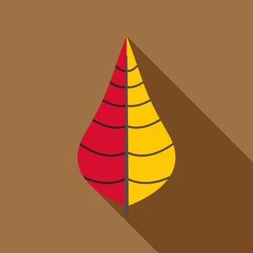 Autumn leaf icon in flat design style Stock Illustration