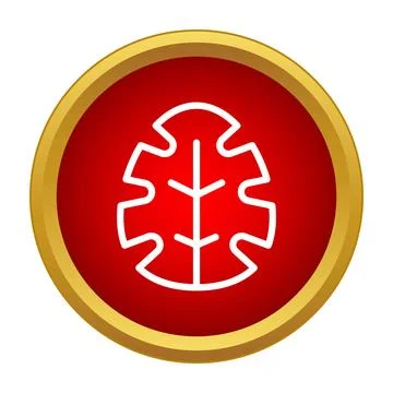 Autumn leaf icon in a golden frame Stock Illustration