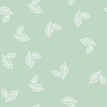 Autumn leaf line seamless pattern Stock Illustration