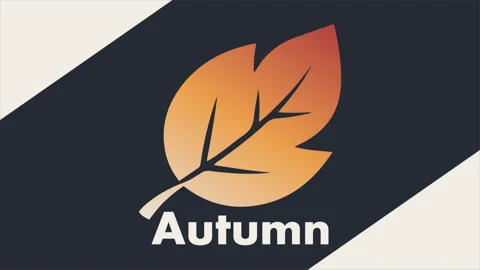 Autumn leaf logo banner postcard Stock Footage 342756410