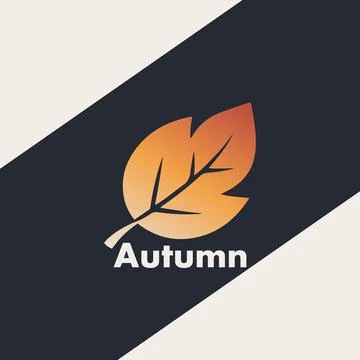 Autumn leaf logo banner postcard Stock Illustration