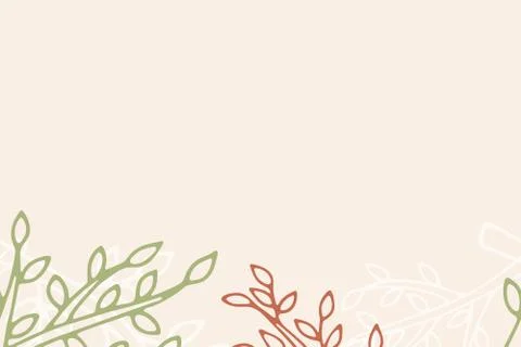 Autumn leaf pattern on baige. Leaf cute background Stock Illustration
