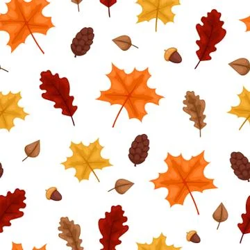Autumn leaf seamless pattern illustration Stockillustratie