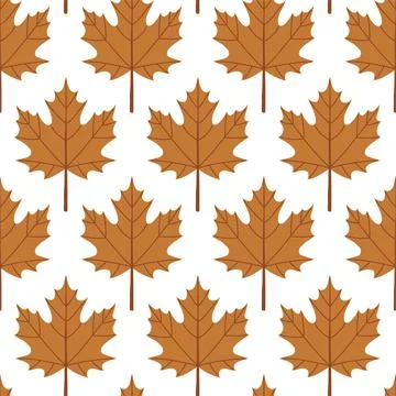 Autumn leaf seamless pattern vector simple leaves Stock Illustration