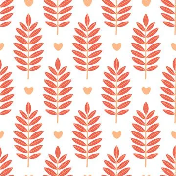 Autumn leaf seamless pattern vector simple leaves Stock Illustration