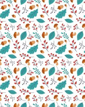 Autumn leaf seamless vector pattern. Hand drawn autumn leaf. Design for poster Illustrazione stock