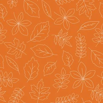 Autumn leaf silhouette seamless pattern Illustrazione stock