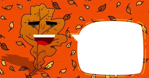 Autumn leaf with speech bubble Stock Footage 219551379