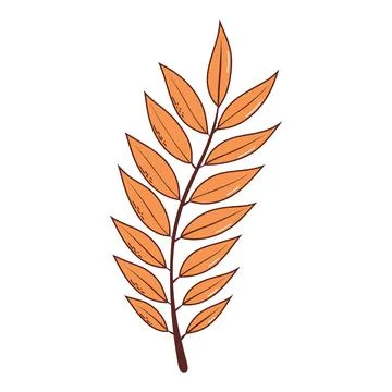 Autumn leaf. Vector illustration in hand drawn style Stock Illustration