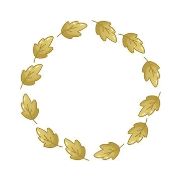 Autumn leaf wreath frame in warm boho style Stock Illustration