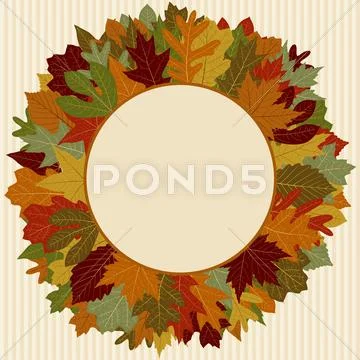 Autumn leaf wreath Stock Illustration